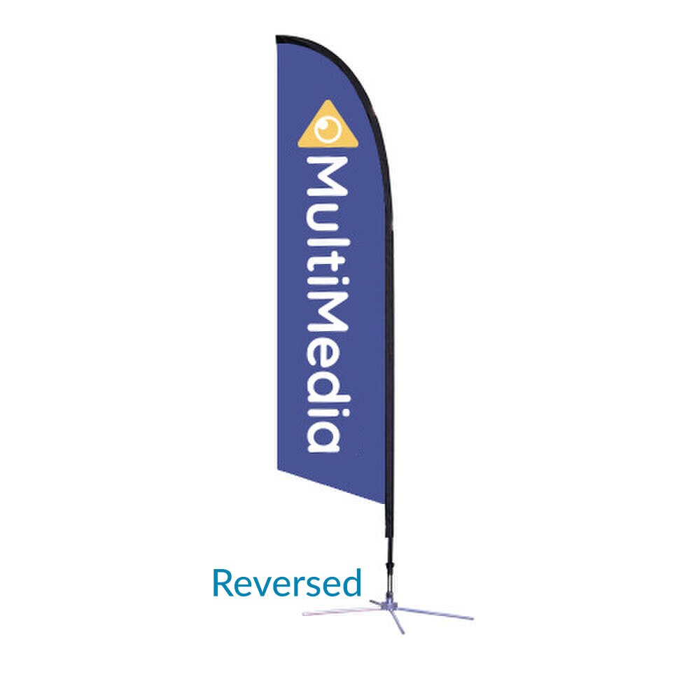 10.5 ft. Medium Falcon® Flag — Single Sided Reverse Graphic Package / X Base